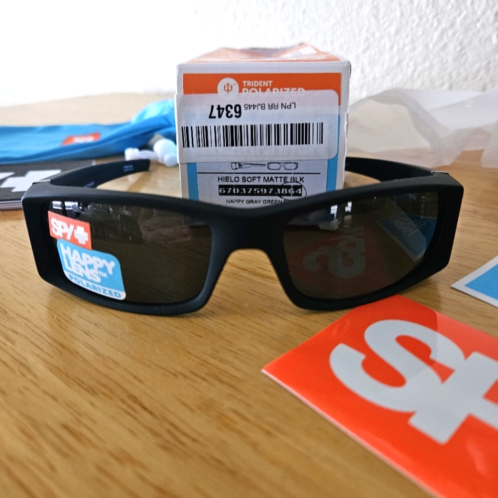 Spy Optics Hielo Soft Matte Black Polarized Sunglasses NWT 670375973864